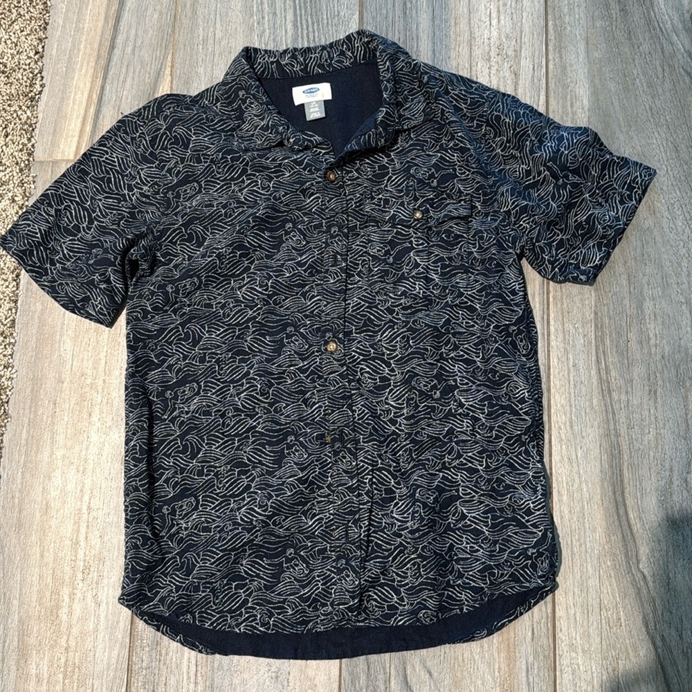 Boys Old Navy Button up Blue White
